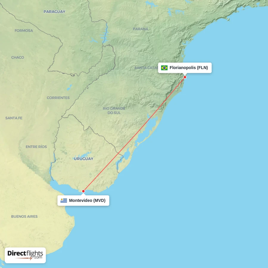 FLN - MVD route map