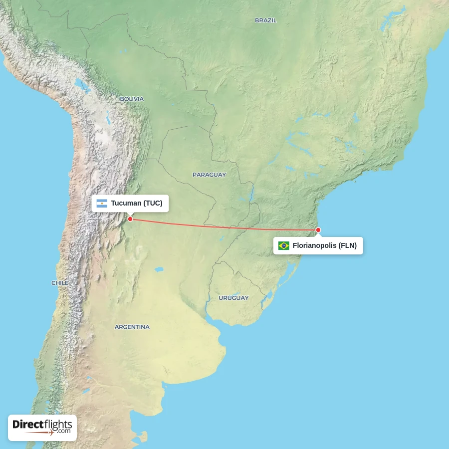 FLN - TUC route map