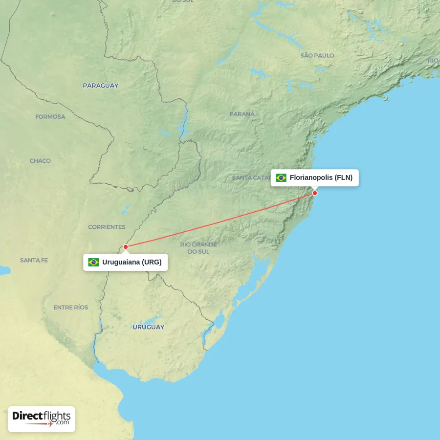 FLN - URG route map
