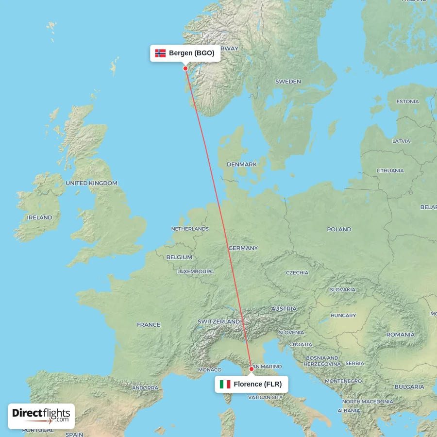 FLR - BGO route map