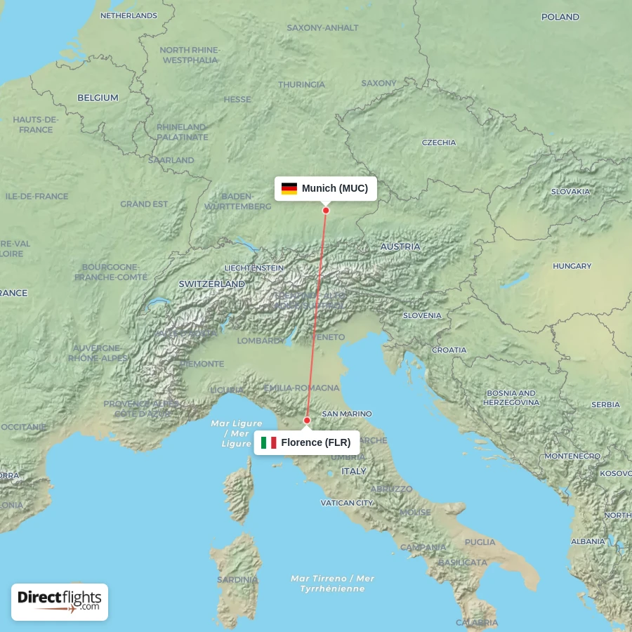 FLR - MUC route map