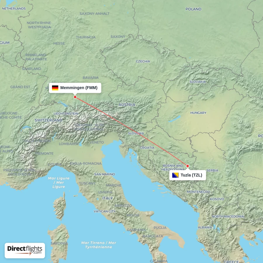 FMM - TZL route map