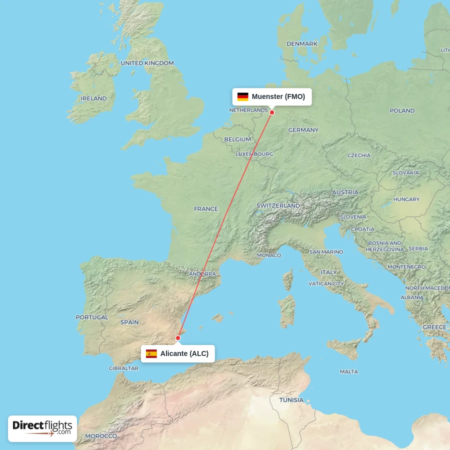FMO - ALC route map