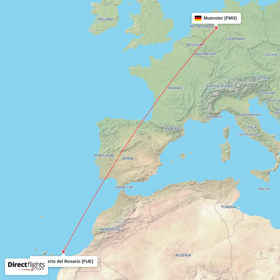 FMO - FUE route map