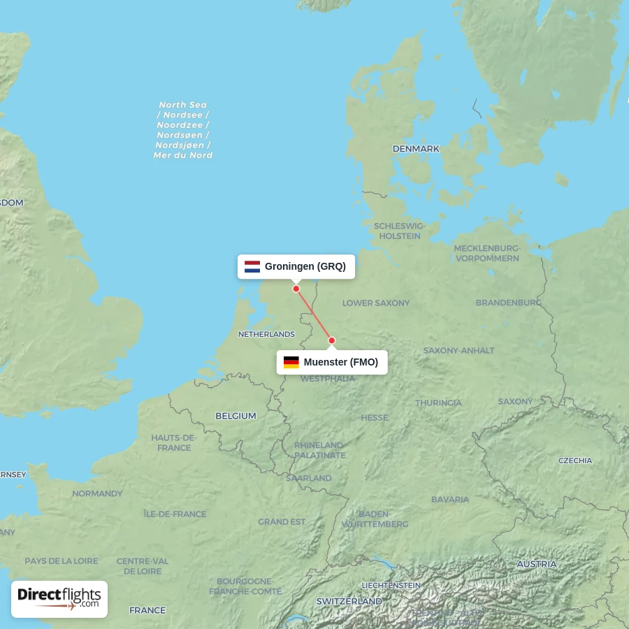 FMO - GRQ route map