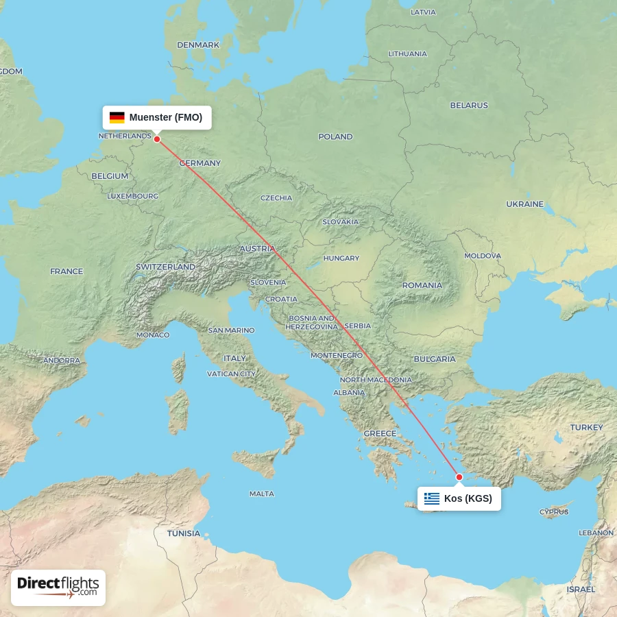 FMO - KGS route map