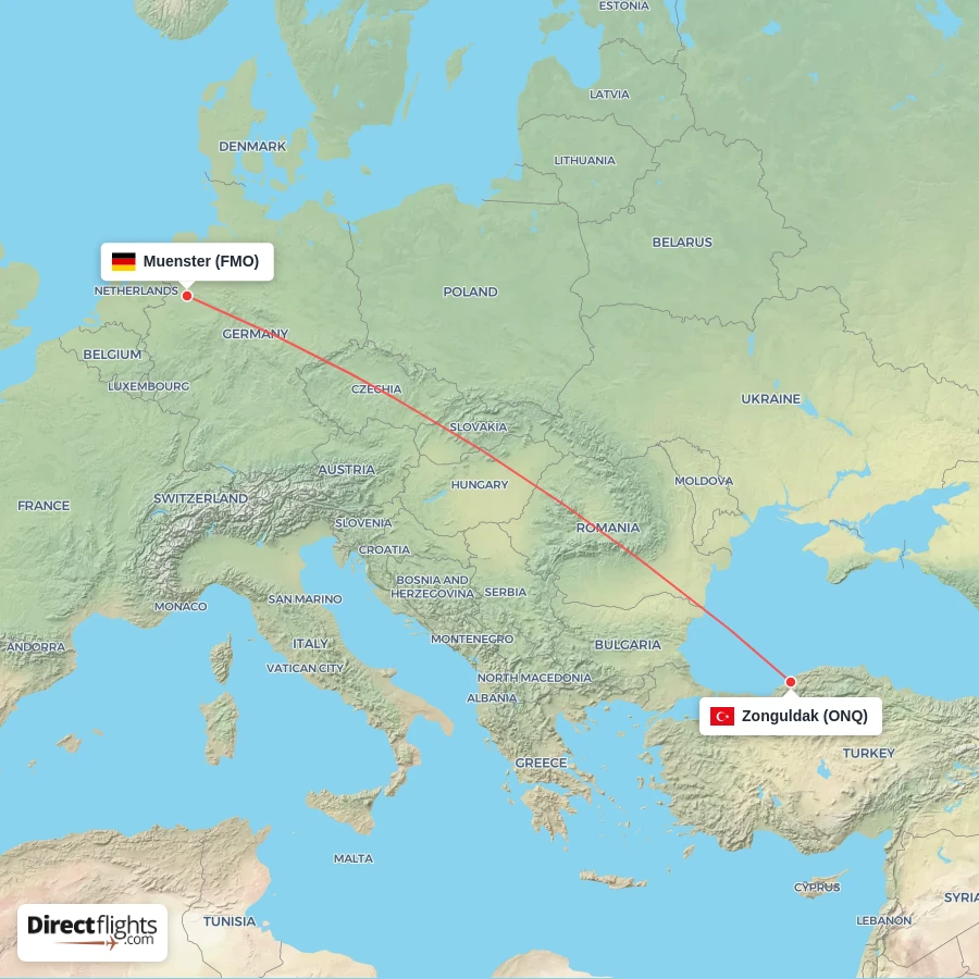 FMO - ONQ route map