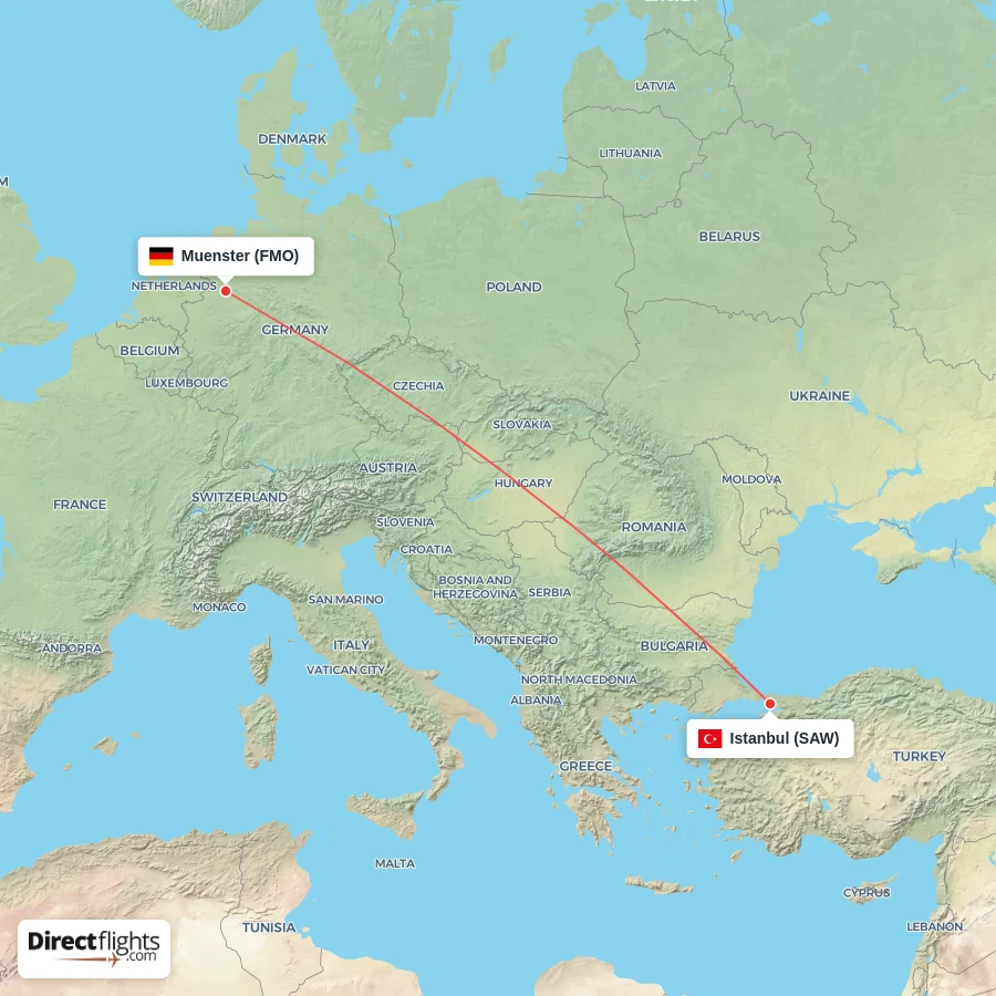 FMO - SAW route map