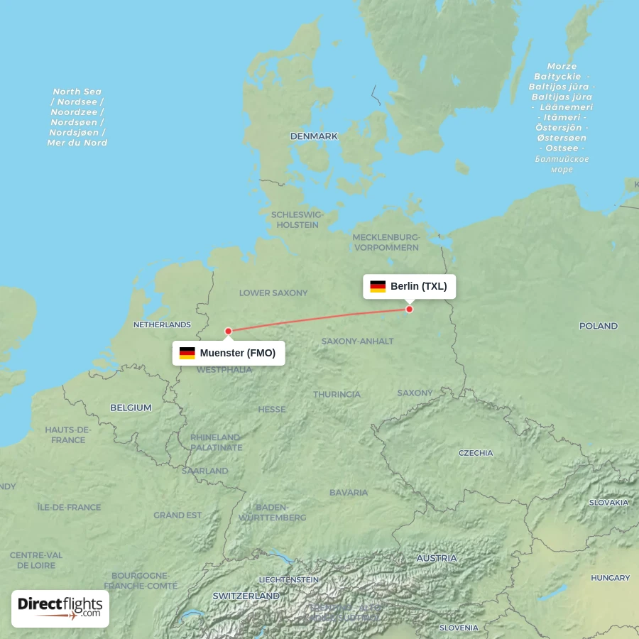 FMO - TXL route map