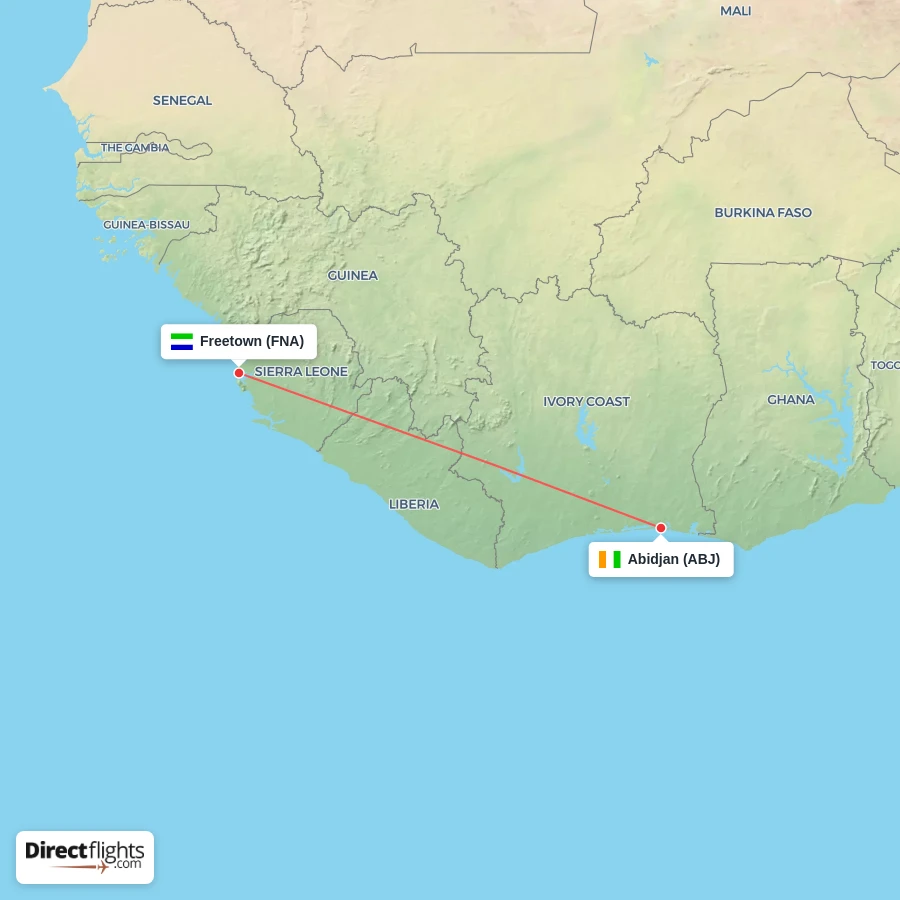 FNA - ABJ route map