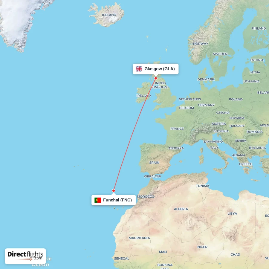FNC - GLA route map
