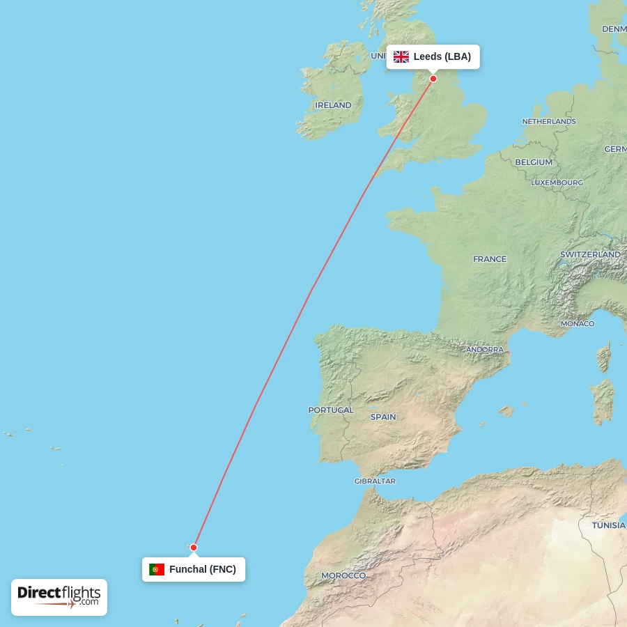 FNC - LBA route map