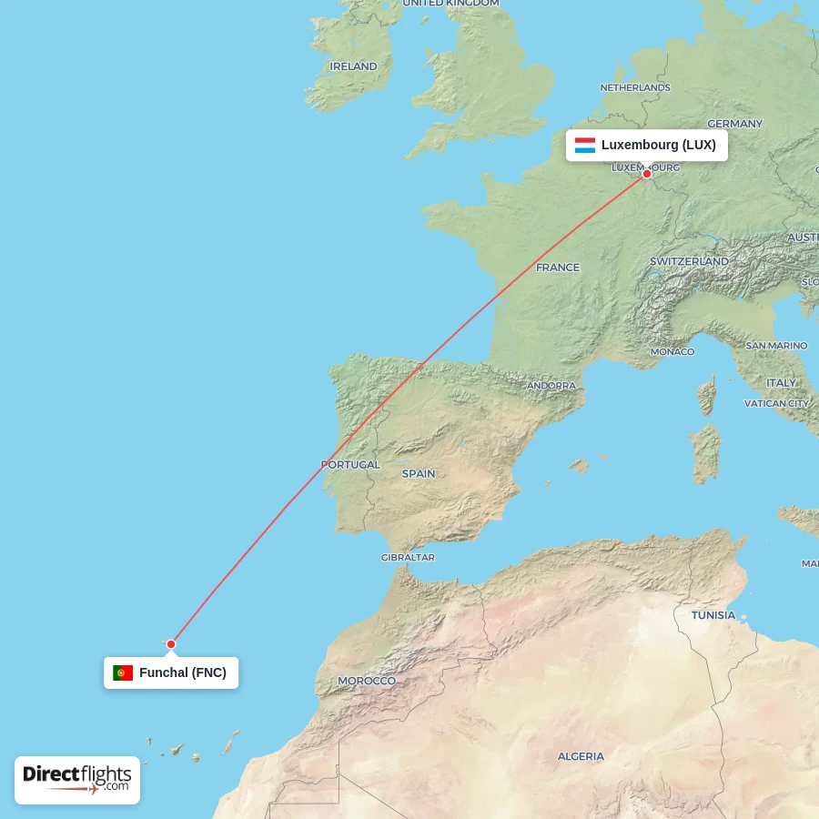 FNC - LUX route map