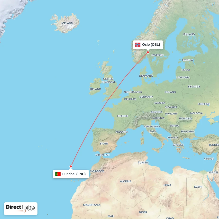 FNC - OSL route map