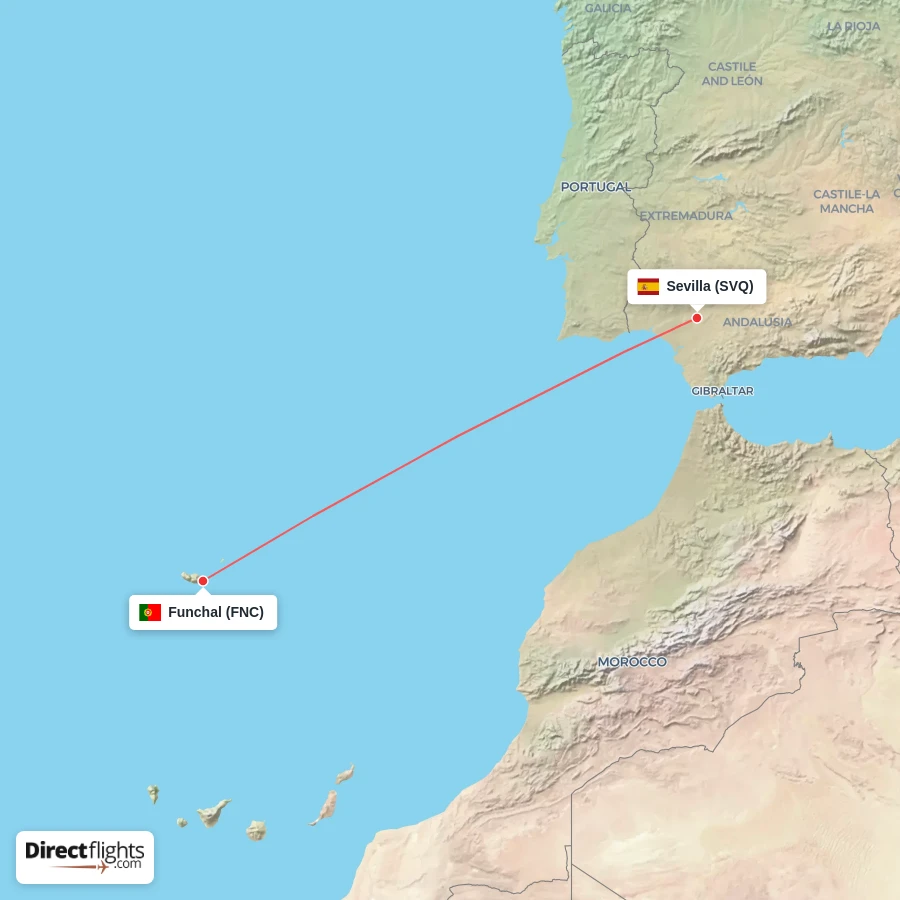 FNC - SVQ route map