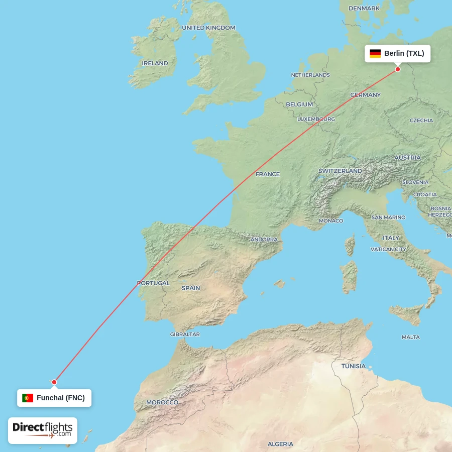 FNC - TXL route map