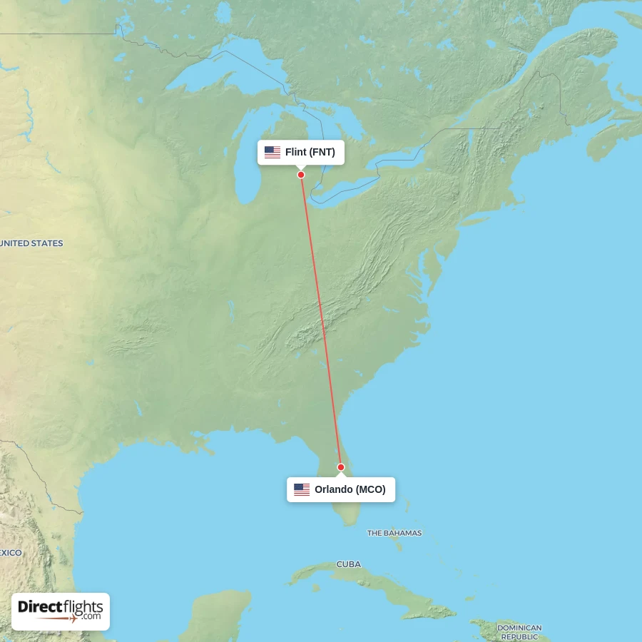 FNT - MCO route map