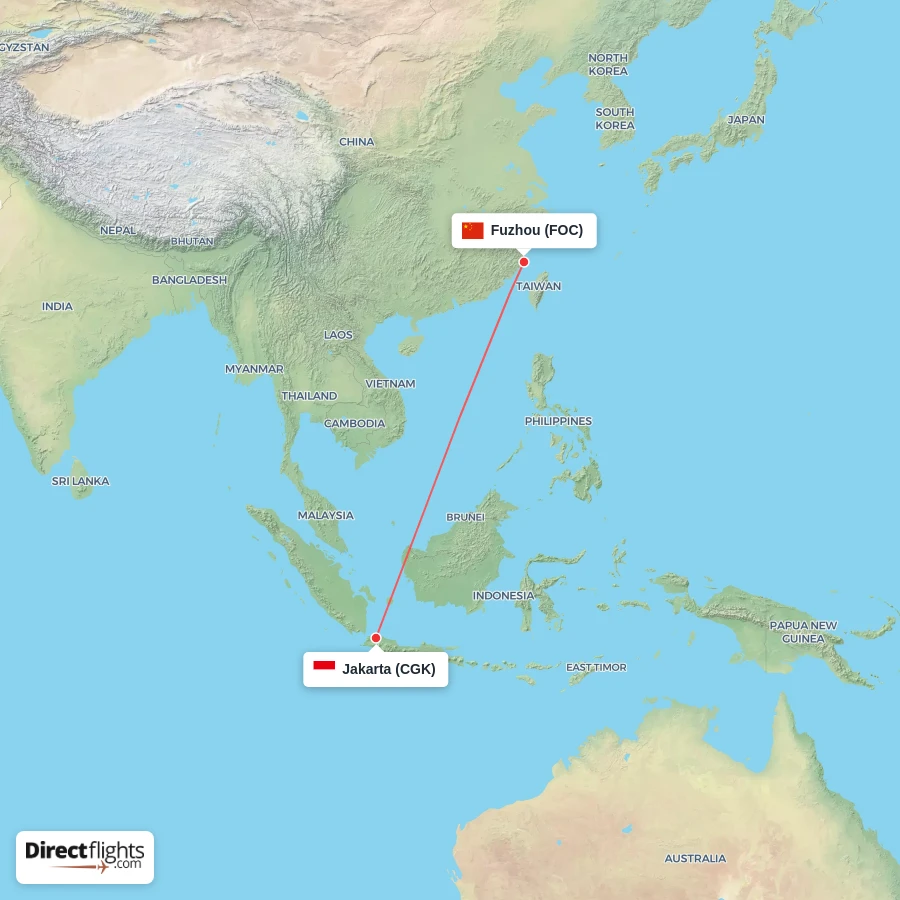 FOC - CGK route map