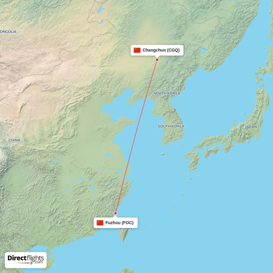 FOC - CGQ route map