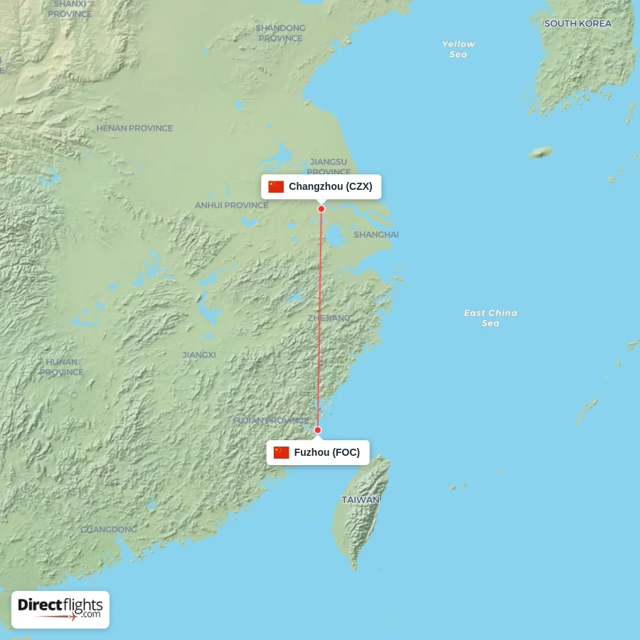 FOC - CZX route map