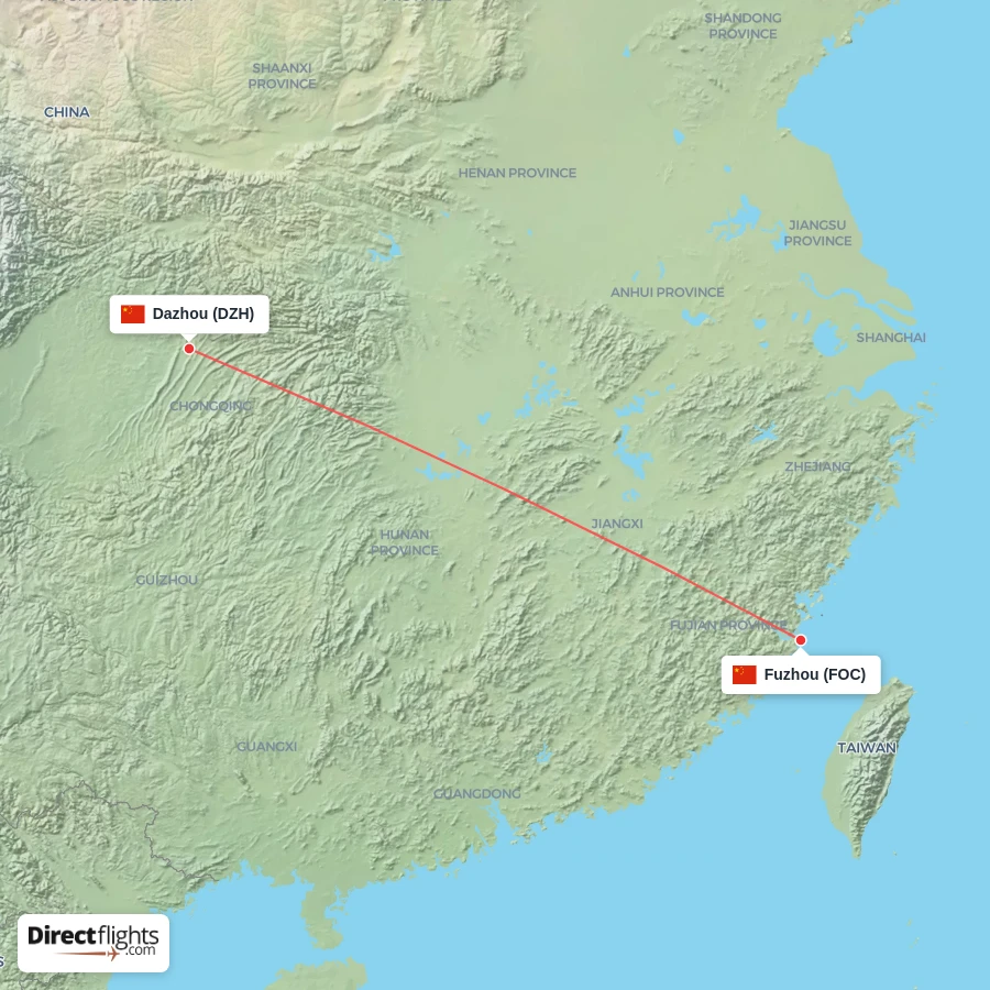 FOC - DZH route map