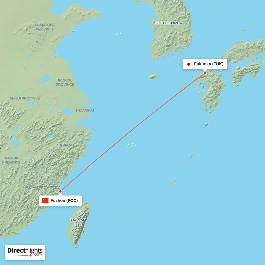 FOC - FUK route map