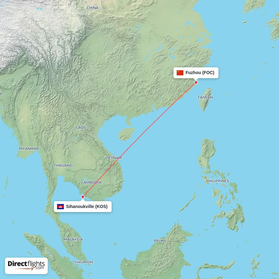 FOC - KOS route map