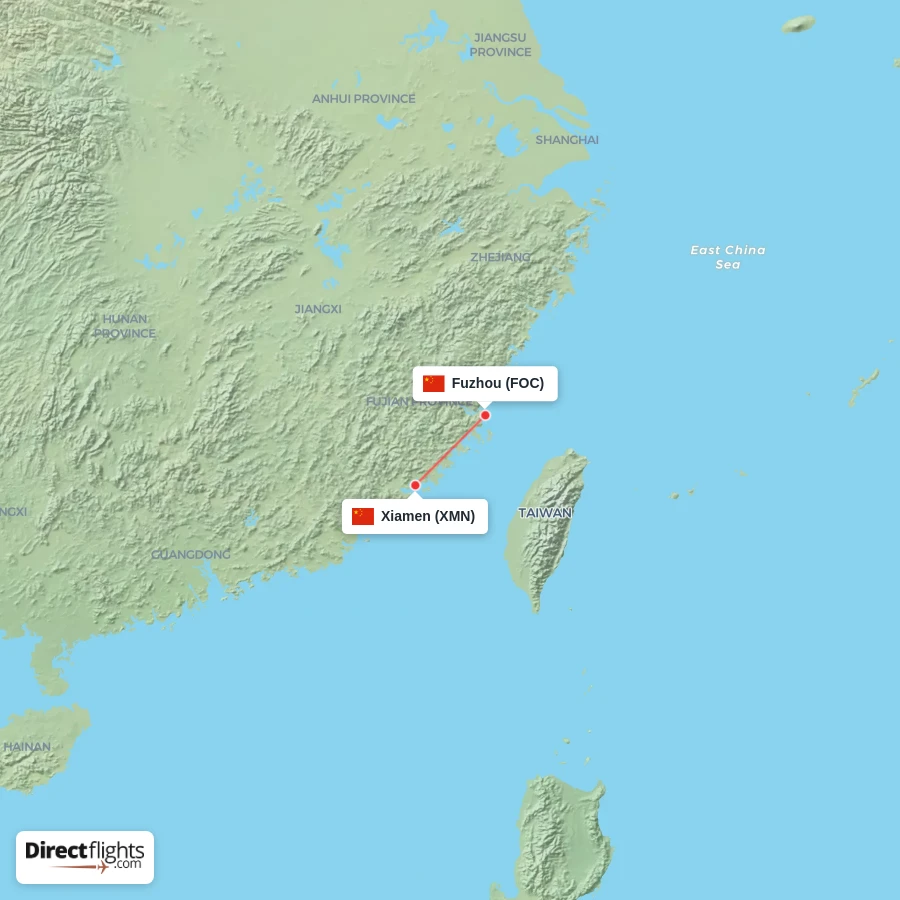 FOC - XMN route map