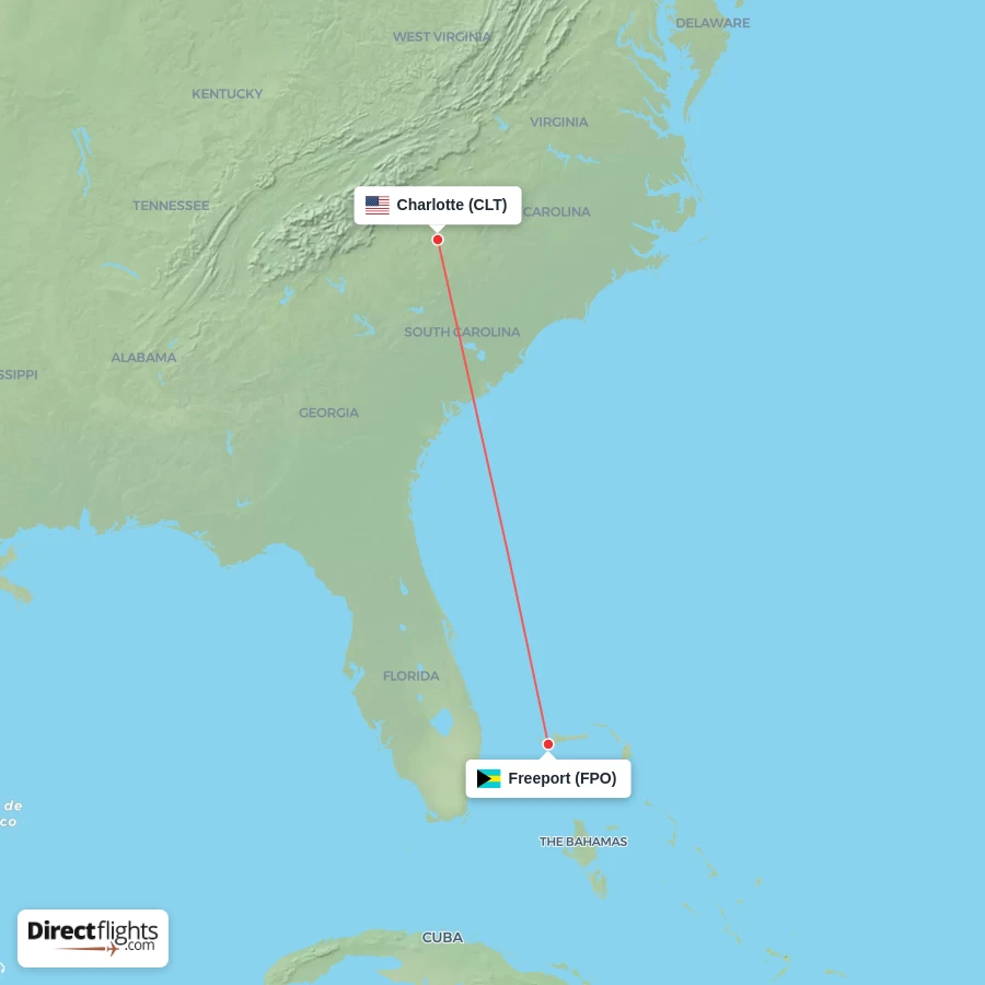 FPO - CLT route map