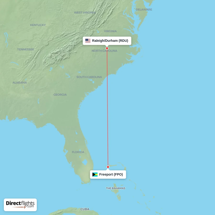 FPO - RDU route map