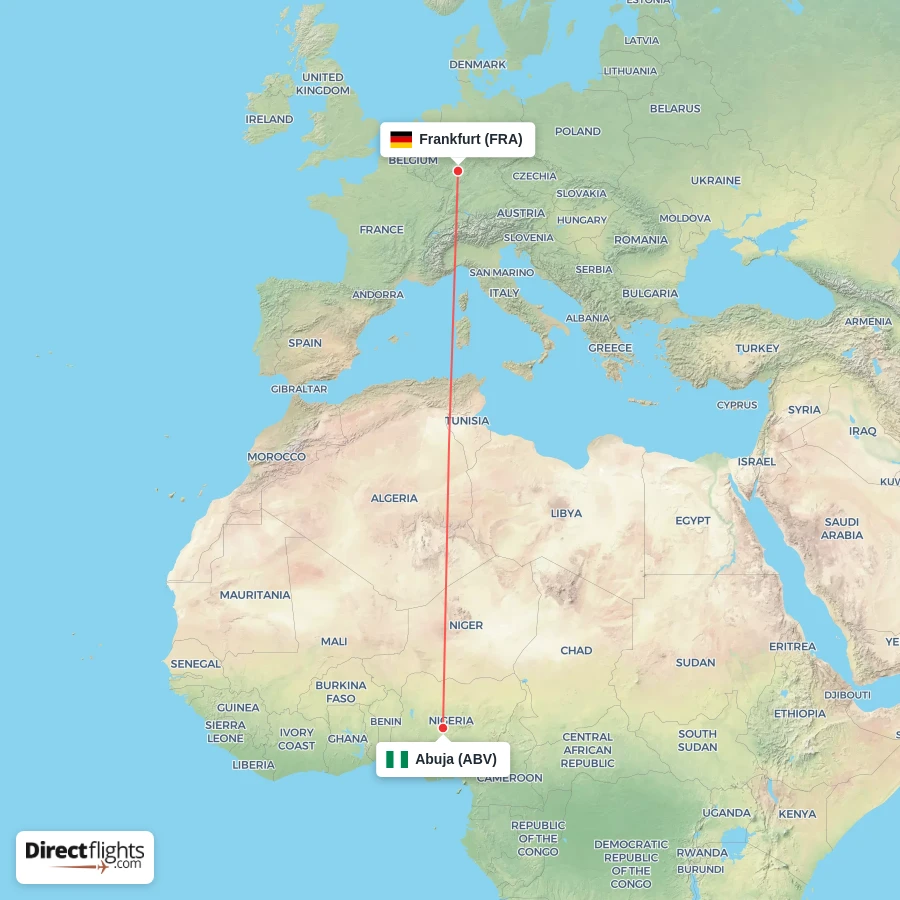 FRA - ABV route map