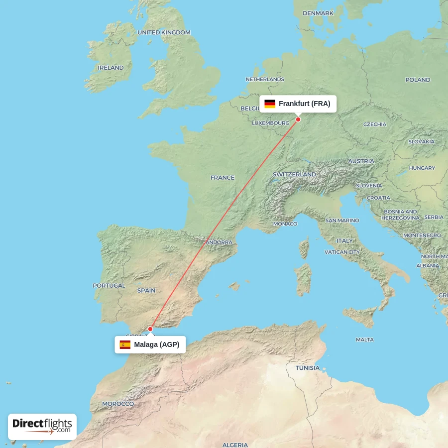 FRA - AGP route map