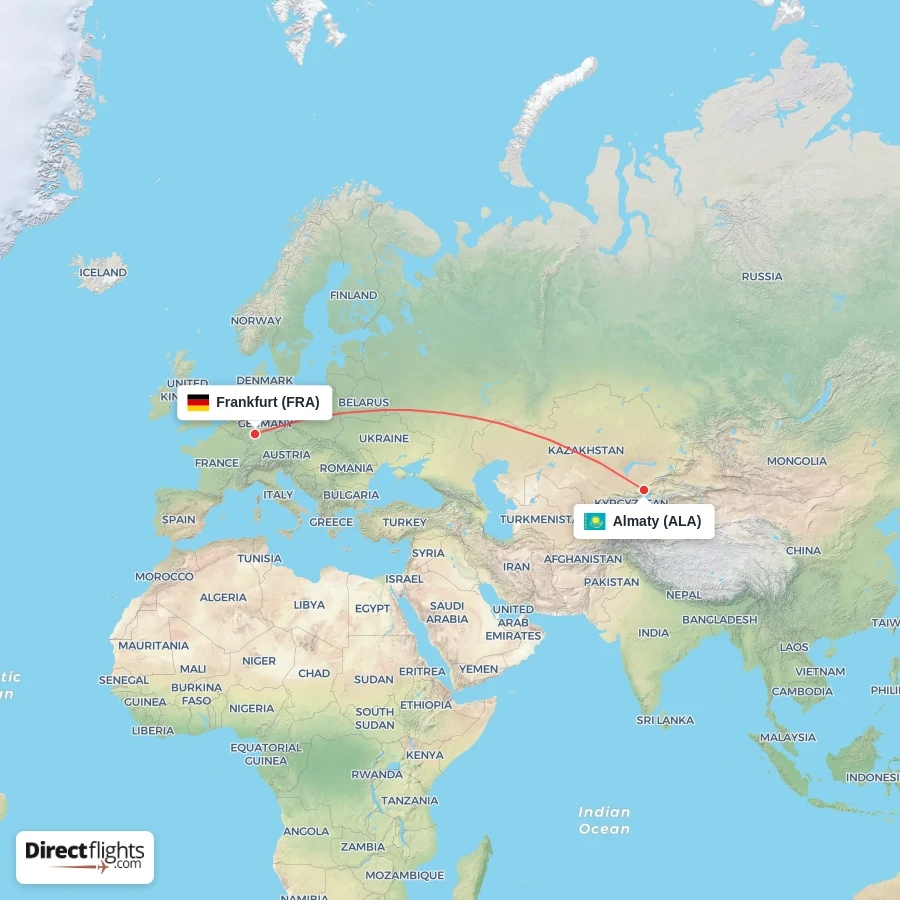 FRA - ALA route map