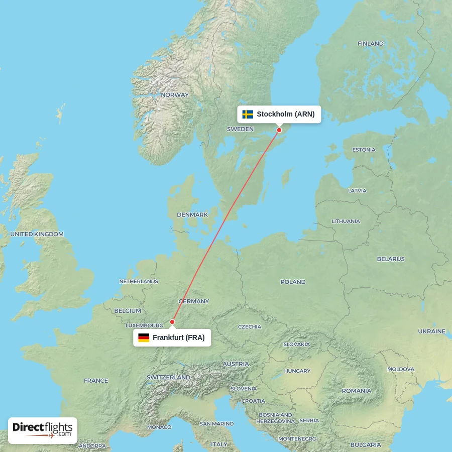 FRA - ARN route map