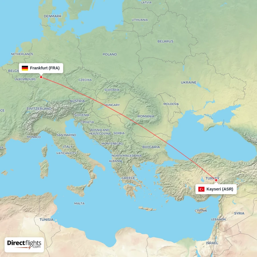 FRA - ASR route map