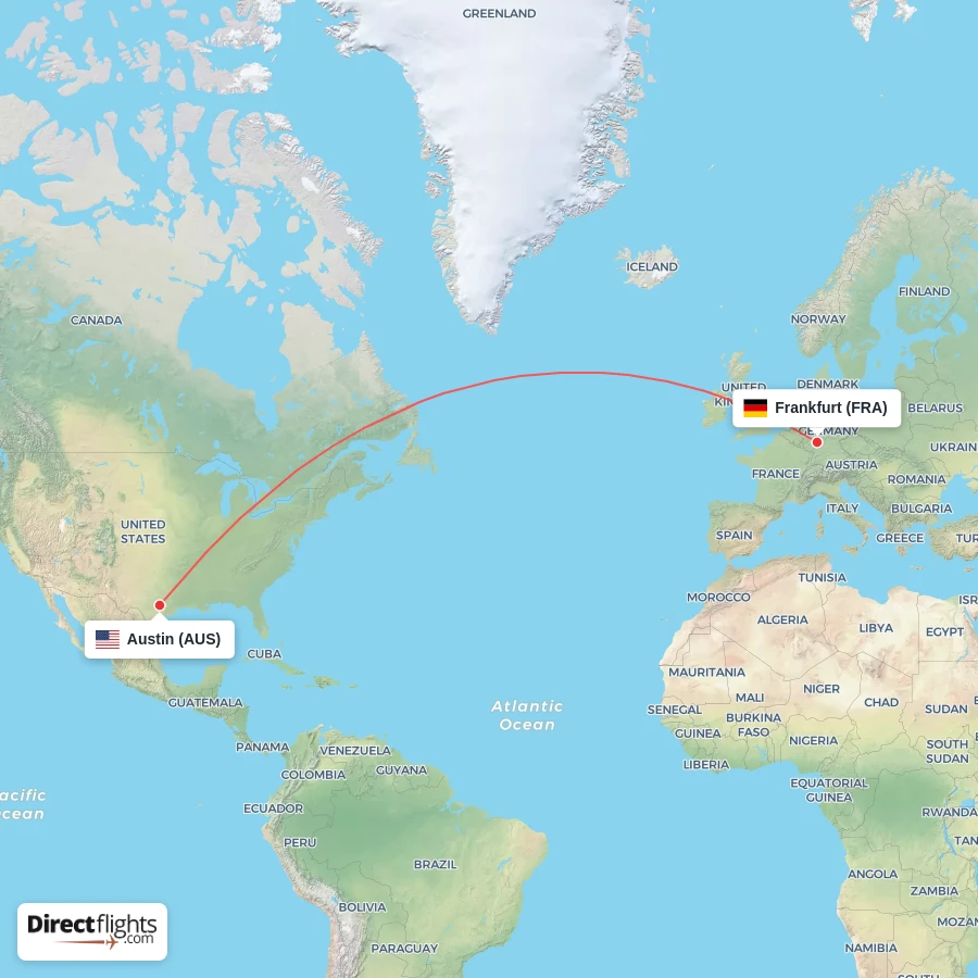 FRA - AUS route map