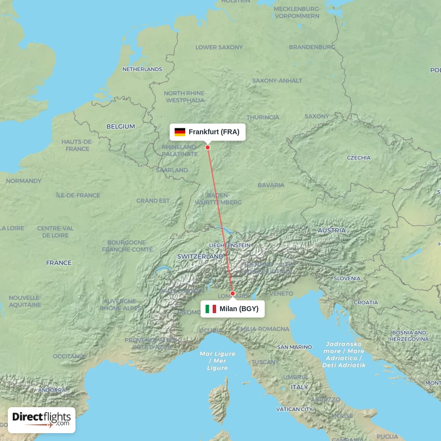 FRA - BGY route map