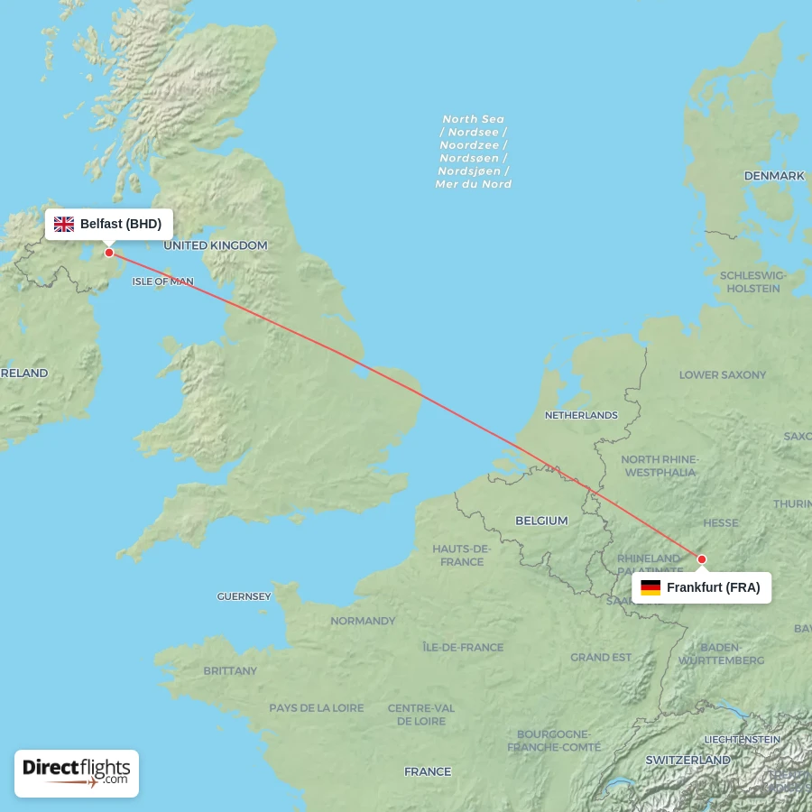 FRA - BHD route map