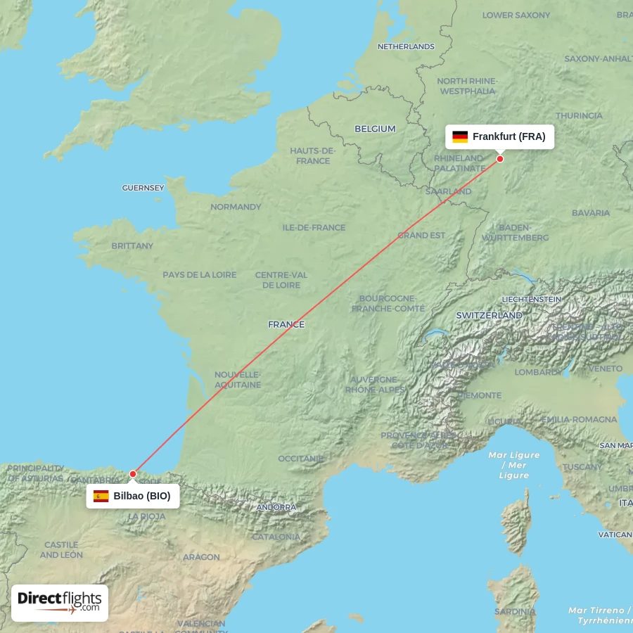 FRA - BIO route map