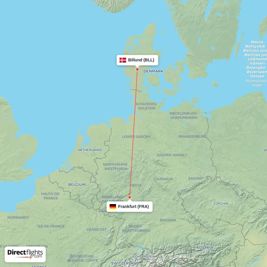 FRA - BLL route map