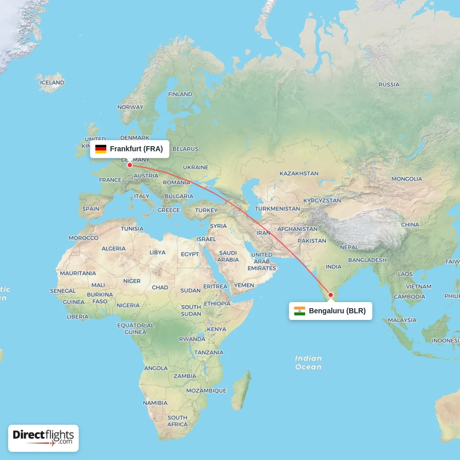 FRA - BLR route map