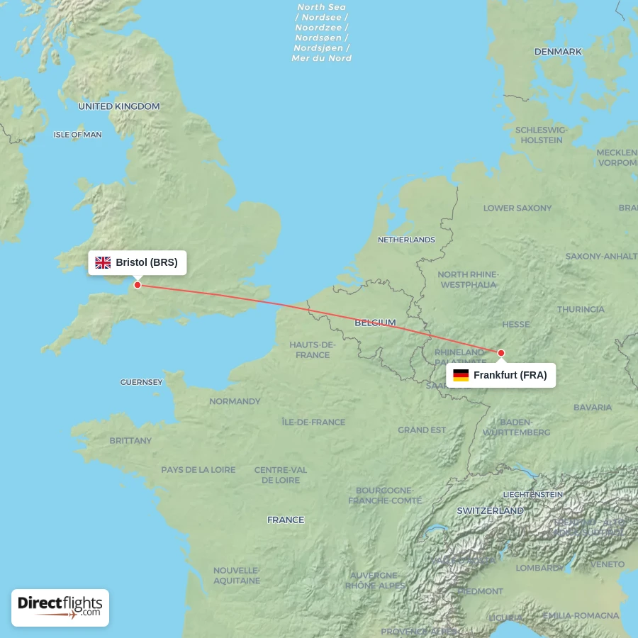 FRA - BRS route map