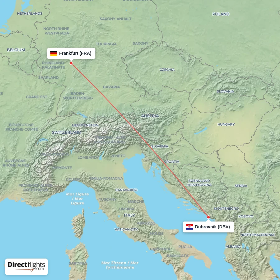 FRA - DBV route map