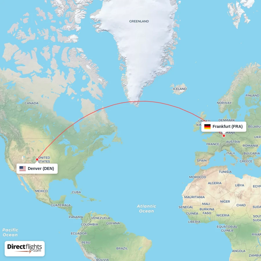 FRA - DEN route map