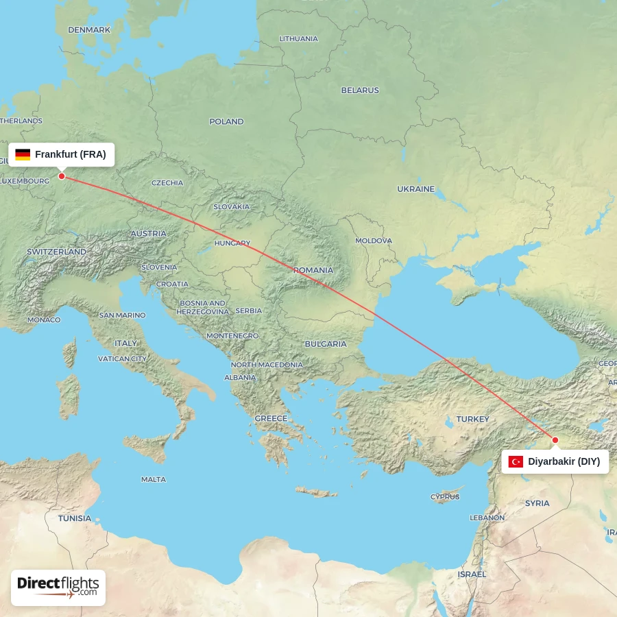 FRA - DIY route map