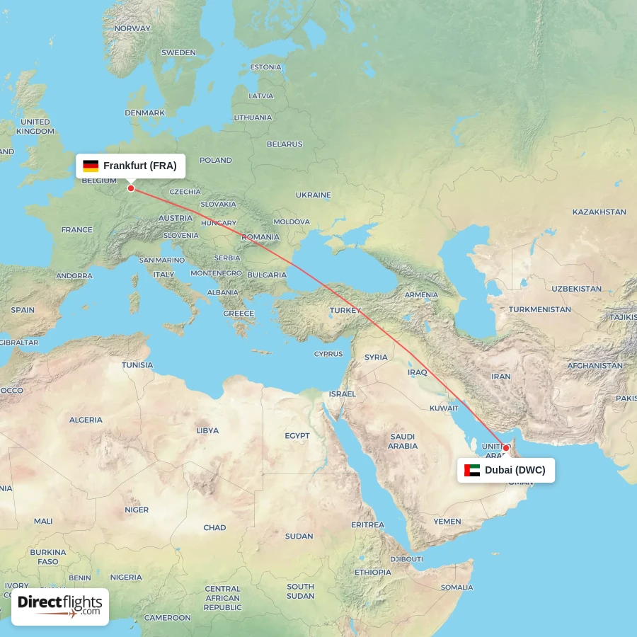 FRA - DWC route map