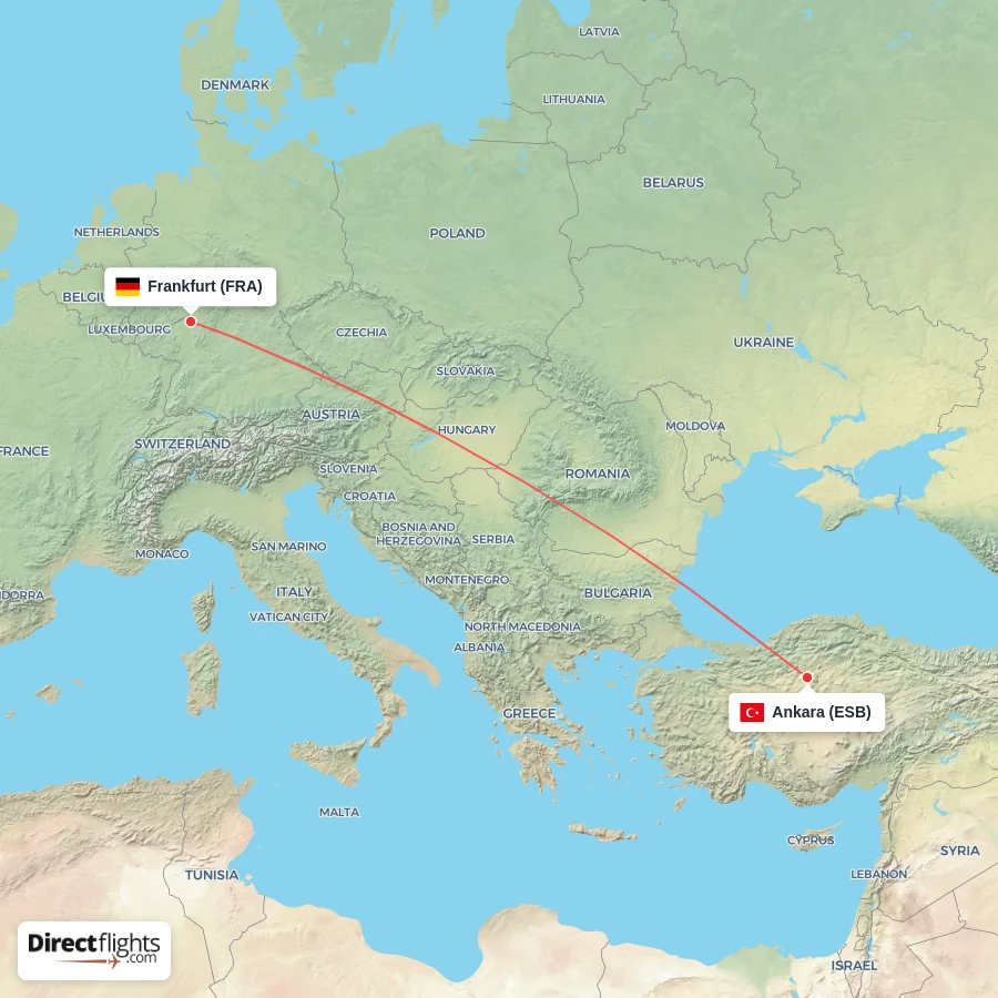 FRA - ESB route map