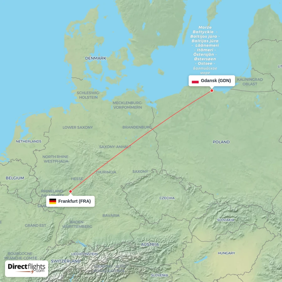 FRA - GDN route map