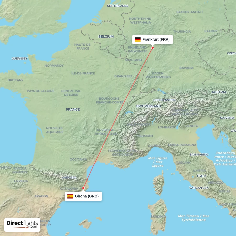 FRA - GRO route map