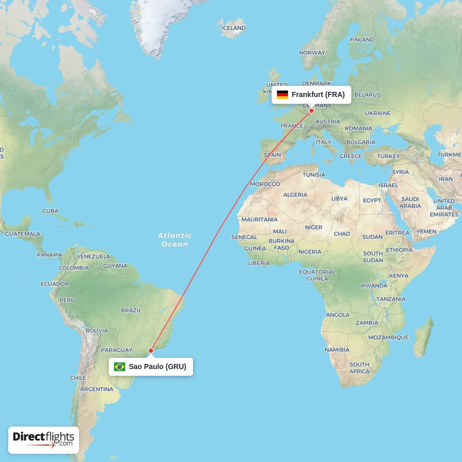 FRA - GRU route map